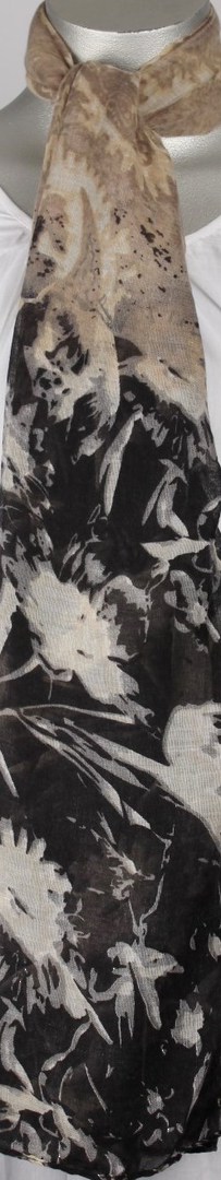 Printed viscose scarf. SC/4188/BLK image 0